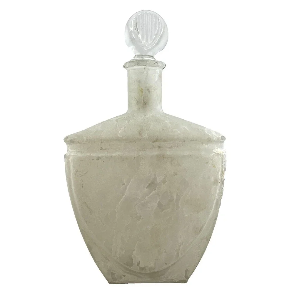 Arte MURANO Crystal Silvestri Decanter & Cordial Glasses Set White Marble Rose
